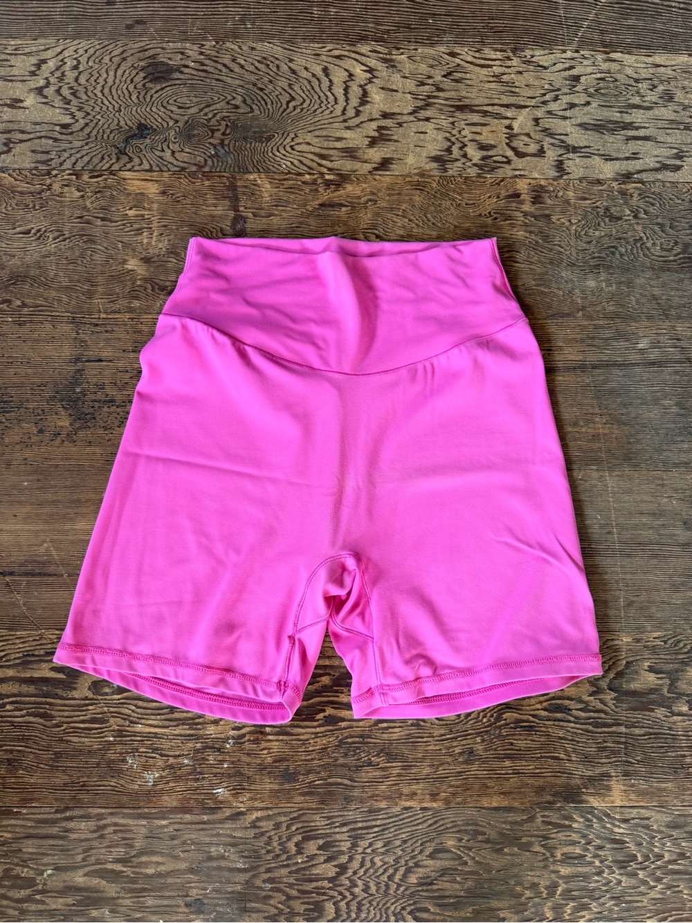 Women's High-Waist Pink Bike Shorts with Support Panel